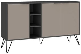 Ντουλάπι Ashburn 105, Ανοιχτό καφέ, Ανθρακί, 83x142cm, Αριθμός θυρών: 34cm, Πλαστικοποιημένη μοριοσανίδα | Epipla1.gr