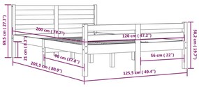 ΠΛΑΙΣΙΟ ΚΡΕΒΑΤΙΟΥ 120 X 200 ΕΚ. ΑΠΟ ΜΑΣΙΦ ΞΥΛΟ 814814