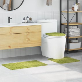 vidaXL Set Πατάκια Μπάνιου 3 Τεμαχίων  Πράσινο Πολυπροπυλένιο Αντιολισθητικό