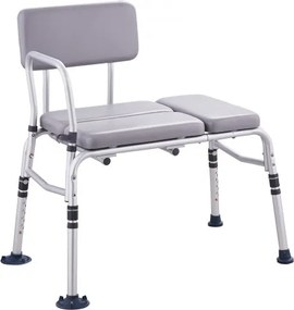 VEVOR Tub Transfer Bench Shower Seat with Padded Seat Reversible Backrest 500lbs