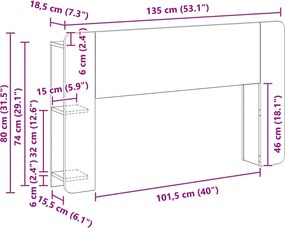 vidaXL Κρεβάτι με Κεφαλάρι με αποθήκευση Λευκό Επεξεργασμένο Ξύλο