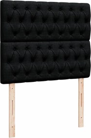 vidaXL Κρεβάτι Boxspring με Στρώμα Μαύρο 120x190 εκ. Υφασμάτινο