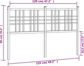 vidaXL Ανταλλακτικό κεφαλάρι Λευκό 120 εκ. Μεταλλικό