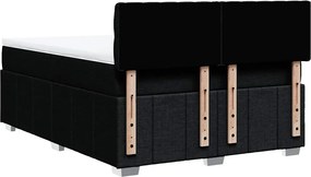 vidaXL Κρεβάτι Boxspring με Στρώμα Μαύρο 140x200 εκ. Υφασμάτινο