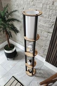 Φωτιστικό δαπέδου με ράφι από πεύκο Καφέ 24x24x24 cm