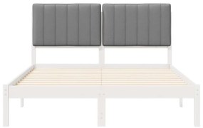 vidaXL Σκελετός Κρεβατιού με Επενδεδυμένο Κεφαλάρι Ανοιχτό γκρι