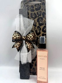 Λεοπάρ με Body Veil shimmer Αρωματική λαμπάδα - Σετ Λαμπάδα και πλάτη