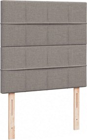 vidaXL Οθωμανικό κρεβάτι με στρώμα &amp; LEDs Taupe 100x200 cm Ύφασμα