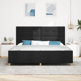 vidaXL Κρεβάτι Μαύρο 200x200 εκ Υφάσματος