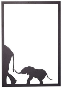 Διακοσμητικό Τοίχου Elephant Family 579LDN1106 45x65cm Black Wallity Μέταλλο