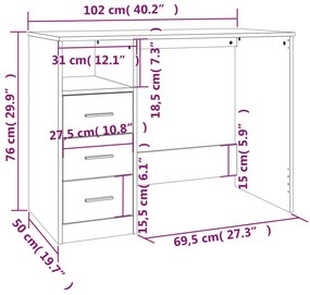 ΓΡΑΦΕΙΟ ΜΕ ΣΥΡΤΑΡΙΑ ΚΑΠΝΙΣΤΗ ΔΡΥΣ 102X50X76 ΕΚ. ΕΠΕΞ. ΞΥΛΟ 823037