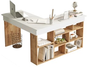 Γραφείο ArteLibre CANN Πεύκο/Λευκό Μοριοσανίδα 115x120x72cm