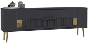 Έπιπλο Τηλεόρασης Retrolp 475OLV2945 120x26,4x48,2cm Anthracite-Gold