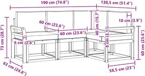 vidaXL Σειρά Καναπέ Εξωτερικού με μαξιλάρι 4 pcs Λευκό και Κρεμ