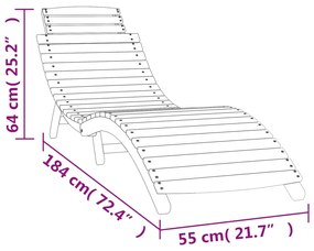 Ξαπλώστρες 2 τεμ. Λευκές 184x55x64 εκ. από Μασίφ Ξύλο Ακακίας - Λευκό