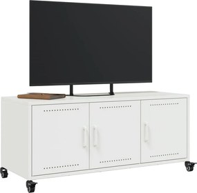 vidaXL Έπιπλο Τηλεόρασης Λευκό 100,5x39x43,5 εκ. Ατσάλι