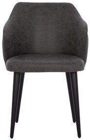 Καρέκλα THERESA Ξύλινα πόδια και Ύφασμα Nubuck Γκρί 56x60x84Υ εκ. 56x60x84 εκ.