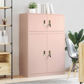 vidaXL Ντουλάπι αποθήκευσης 2 τμχ. Ροζ 90 x 40 x 130 cm Ατσάλι