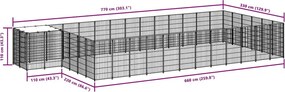 vidaXL Σπιτάκι Σκύλου Ασημί 22,99 μ² Ατσάλινο