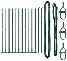 vidaXL Στύλος Περιφράξεων 13 pcs Πράσινο Ατσάλι