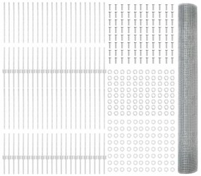 vidaXL Τεντώτο με στήριγμα Ασημί 1 x 100 m Ατσάλι