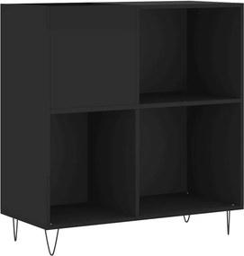 vidaXL Δισκοθήκη Μαύρη 84,5 x 38 x 89 εκ. από Επεξεργασμένο Ξύλο