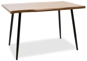 Dinning table neve MDF walnut - metal black legs 120x80x75cm 120x80x75 εκ.