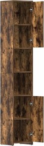 vidaXL Ντουλάπι Μπάνιου Καπνιστή Δρυς 30x30x183,5 εκ. Επεξεργ. Ξύλο