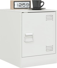 vidaXL Κομοδίνα 2 τεμ. Λευκό 34,5 x 39 x 44 εκ. από Χάλυβα