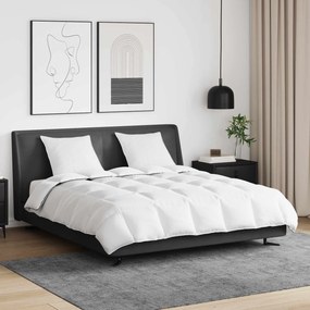 vidaXL Χειμερινό Παπλωματοθήκη με μαξιλάρι 3 pcs Λευκό Φτέρος