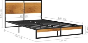 vidaXL Πλαίσιο Κρεβατιού 120 x 200 εκ. Μεταλλικό