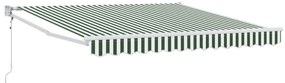 vidaXL Ανασυρόμενη τέντα  Πράσινη και Λευκή 350x250 cm