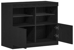 vidaXL Sideboard με LED Φωτισμό Μαύρος Δρυός 81x37x67 εκ.