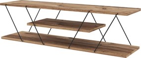 Έπιπλο Τηλεόρασης Μαύρο / Καρυδί CLONI 120x33x33