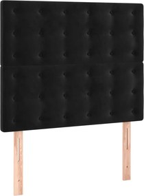 vidaXL Κρεβάτι Boxspring με Στρώμα Μαύρο 100x200 εκ. Βελούδινο