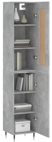 vidaXL Ντουλάπι Γκρι Σκυροδέματος 34,5x34x180 εκ. Επεξεργασμένο Ξύλο