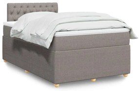 vidaXL Κρεβάτι Boxspring με Στρώμα Taupe 120x200 εκ. Υφασμάτινο