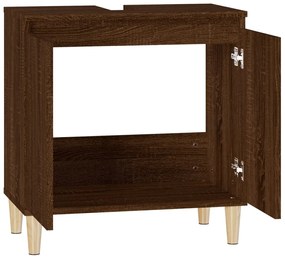 vidaXL Ντουλάπι Νιπτήρα Καφέ Δρυς 58x33x60 εκ. Επεξεργασμένο Ξύλο