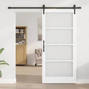 vidaXL Συρόμενη Πόρτα ORKDAL Λευκό και Μαύρο 93 x 202 cm