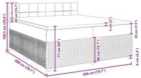 vidaXL Κρεβάτι Boxspring με Στρώμα Σκούρο Γκρι 80x200 εκ. Βελούδινο