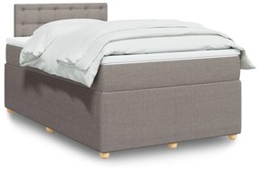 vidaXL Κρεβάτι Boxspring με Στρώμα Taupe 120x200 εκ. Υφασμάτινο