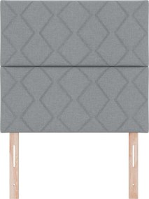 vidaXL LED κεφαλάρι Ανοιχτό γκρι 90 cm ύφασμα