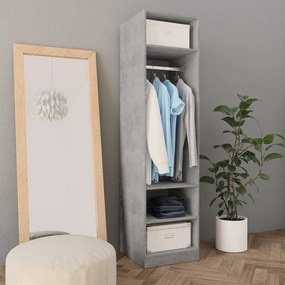 vidaXL Ντουλάπα Γκρι του Σκυροδέματος 50 x 50 x 200 εκ. Επεξ. Ξύλο