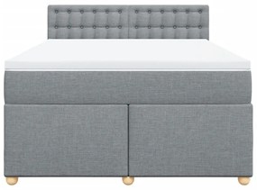 vidaXL Κρεβάτι Boxspring με Στρώμα Αν. Πράσινο 160x200εκ Υφασμάτινο