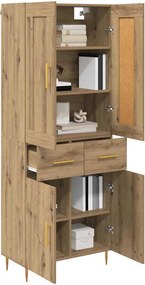vidaXL Highboard Artisan Oak 69,5 x 34 x 180 εκ. Επεξεργασμένο ξύλο
