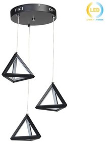 Φωτιστικό άνισο LED 108W Φ23 εκ. Πυραμίδα μαύρη - GLOBOBOX 581497-581497-Μαύρο 581497