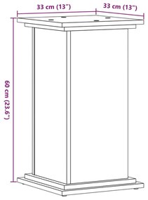 Βάσεις Φυτών Καπνιστή Δρυς 33x33x60 εκ Επεξεργασμένο Ξύλο - Καφέ