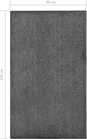 vidaXL Πατάκι Εισόδου Πλενόμενο Ανθρακί 90 x 150 εκ.
