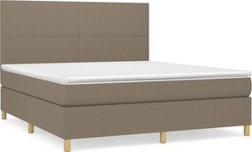 vidaXL Κρεβάτι Boxspring με Στρώμα Taupe 180x200 εκ. Υφασμάτινο