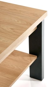 JENNA, c.table, natural hikora / black DIOMMI V-PL-JENNA-LAW-HIKORA/CZARNY